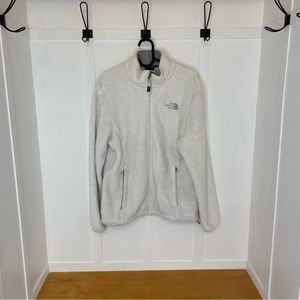 The North Face White Fuzzy Zip up Jacket